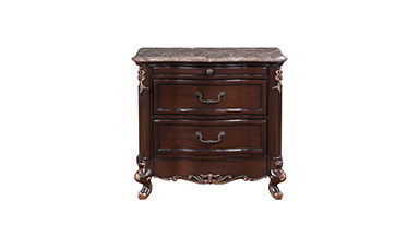 Constantine - Nightstand With Marble Top - Cherry - Premium Accent Nightstands from New Classic - Just $600! Shop now at brett interiors