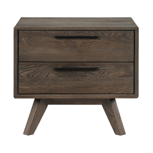 Astoria - 2 Drawer Nightstand - Oak - Premium Accent Nightstands from Armen Living - Just $545! Shop now at brett interiors