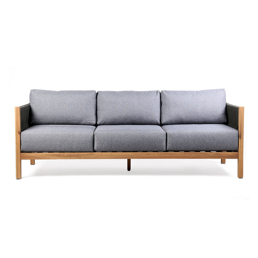 Sienna - Outdoor Eucalyptus Sofa With Cushions - Teak / Gray - Premium Sofas from Armen Living - Just $2182.50! Shop now at brett interiors