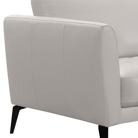 Hope - Contemporary Sofa Genuine Leather - Dove Gray / Black - Premium Stationary Sofas from Armen Living - Just $2910! Shop now at brett interiors