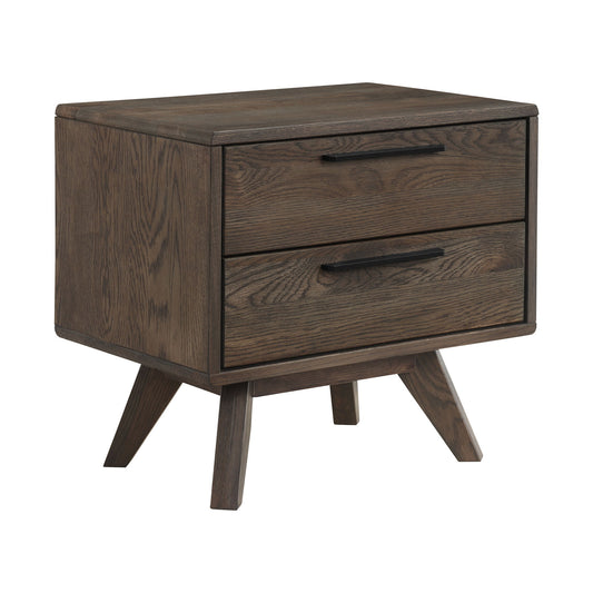 Astoria - 2 Drawer Nightstand - Oak - Premium Accent Nightstands from Armen Living - Just $545! Shop now at brett interiors