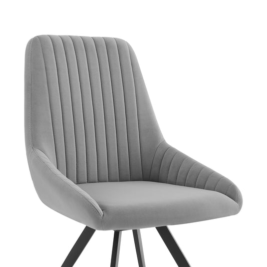 Alison - Swivel Velvet And Metal Dining Room Chairs (Set of 2) - Gray - Premium Chair Sets from Armen Living - Just $515! Shop now at brett interiors