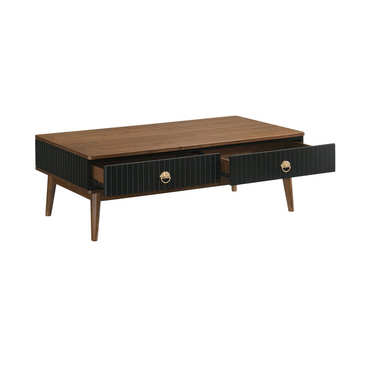 Amigo - Veneer Coffee Table - Black / Walnut - Premium Coffee Tables from Armen Living - Just $590! Shop now at brett interiors