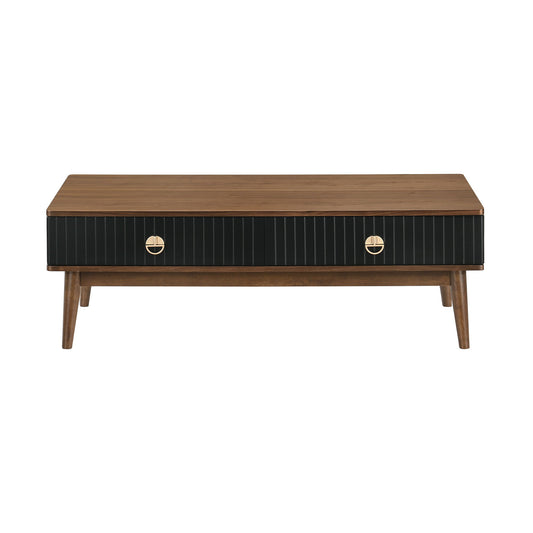 Amigo - Veneer Coffee Table - Black / Walnut - Premium Coffee Tables from Armen Living - Just $590! Shop now at brett interiors