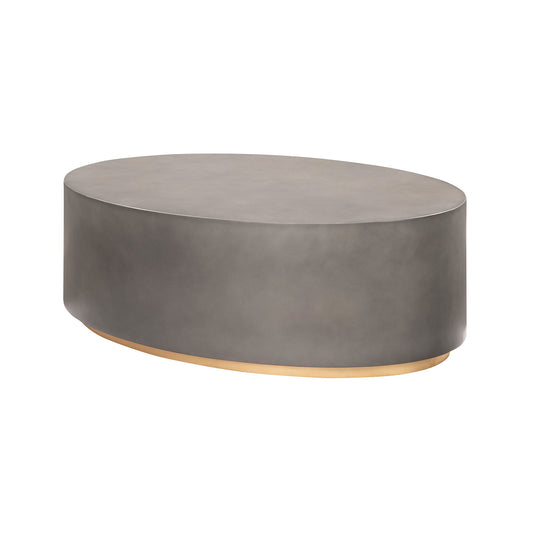 Anais - Concrete And Brass Oval Coffee Table - Gray - Premium Coffee Tables from Armen Living - Just $1062.50! Shop now at brett interiors