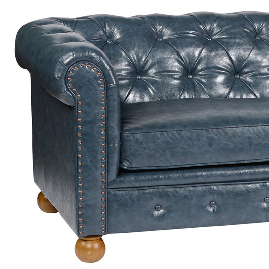 Winston - Sofa - Antique Blue - Premium Stationary Sofas from Armen Living - Just $2130! Shop now at brett interiors