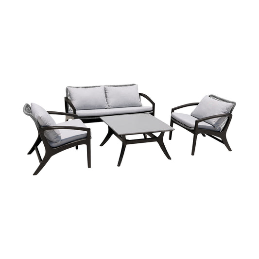 Beckham - Outdoor Patio Seating Set - Premium 4 Piece Outdoor Sets from Armen Living - Just $4155! Shop now at brett interiors