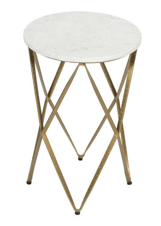 Audrey - Accent Table - Tulle White / Brassy - Premium Accent Tables from Coast2Coast Home - Just $825! Shop now at brett interiors