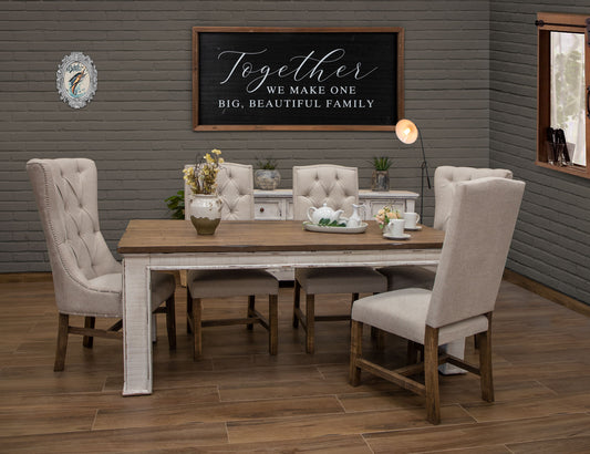 Aruba - Tufted Back Chair With Nailhead Trim (Set of 2) - Brown / Ivory - Premium Chair Sets from International Furniture Direct - Just $900! Shop now at brett interiors