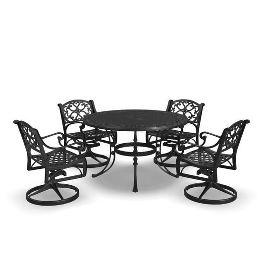 Sanibel - 48" Metal Outdoor Dining Set - Swivel Chairs - Premium 5 Piece Outdoor Sets from Homestyles - Just $3832.48! Shop now at brett interiors