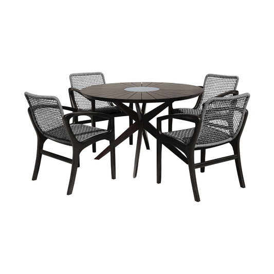 Sachi And Beckham - 5 Piece Dining Set - Premium 5 Piece Outdoor Sets from Armen Living - Just $3760! Shop now at brett interiors