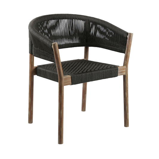 Escondido Doris - Outdoor Patio 5 Piece Round Dining Set - Eucalyptus / Black - Premium 5 Piece Outdoor Sets from Armen Living - Just $3502.50! Shop now at brett interiors
