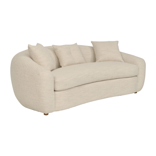 Molly - Upholstered Curved Sofa - Pearl - Premium Stationary Sofas from Armen Living - Just $2837.50! Shop now at brett interiors