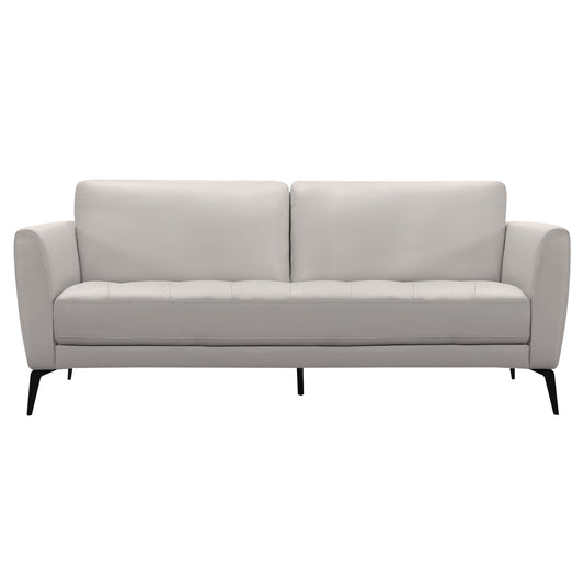 Hope - Contemporary Sofa Genuine Leather - Dove Gray / Black - Premium Stationary Sofas from Armen Living - Just $2910! Shop now at brett interiors