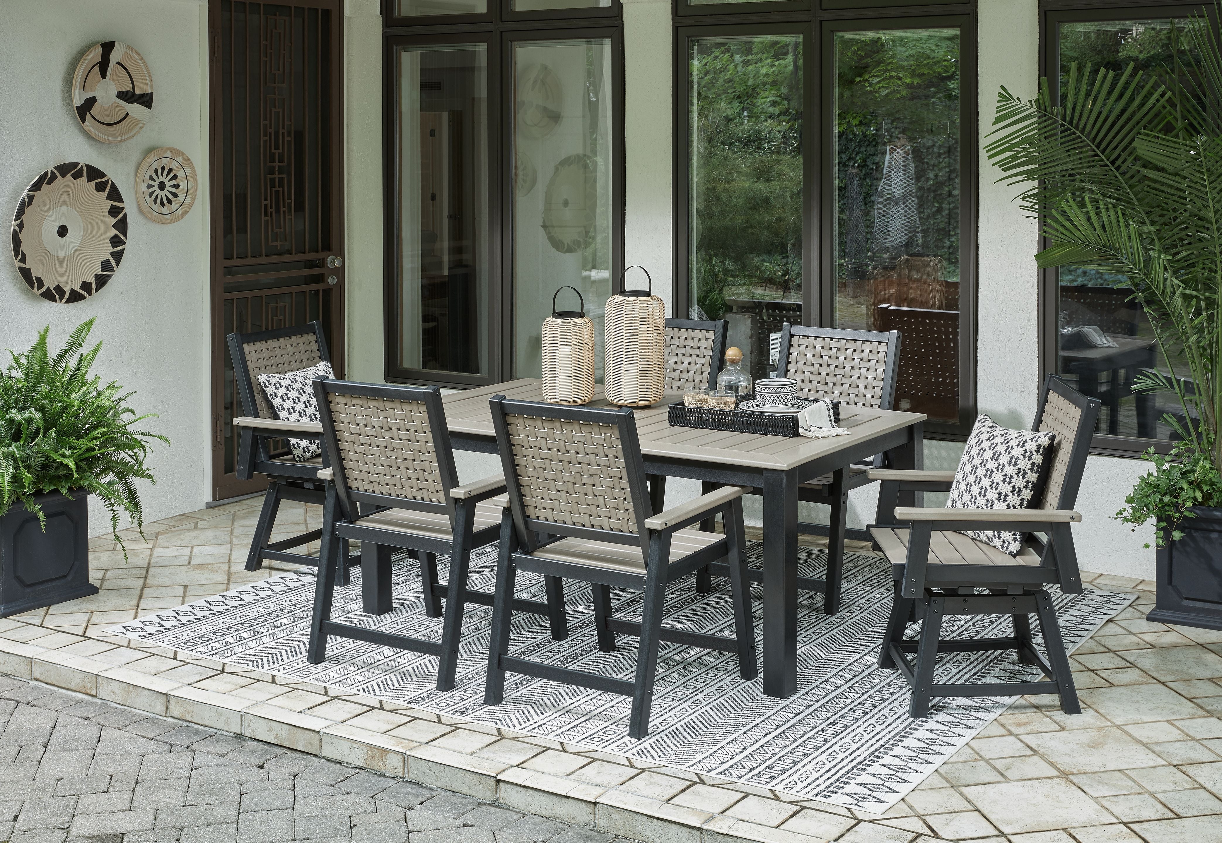 Mount Valley - Black / Driftwood - 7 Pc. - Dining Set - Premium 7 Piece Outdoor Sets from Signature Design by Ashley® - Just $3600.75! Shop now at brett interiors Mount Valley - Black / Driftwood - 7 Pc. - Dining Set - Premium 7 Piece Outdoor Sets from Signature Design by Ashley® - Just $3600.75! Shop now at brett interiors