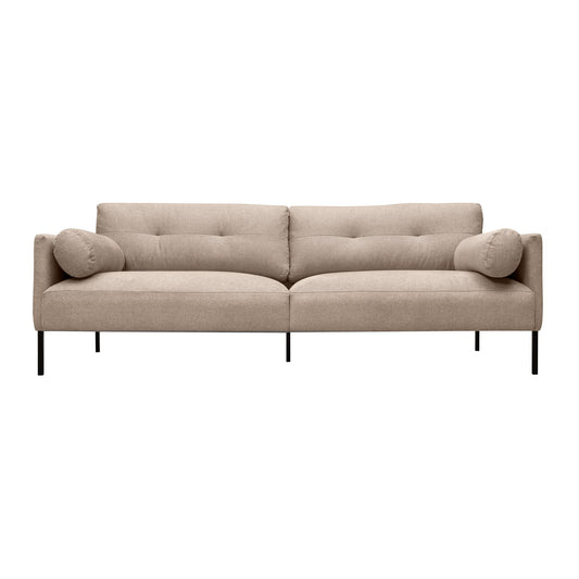 Michalina - 84" Fabric Sofa With Black Metal Legs - Premium Stationary Sofas from Armen Living - Just $1932.50! Shop now at brett interiors