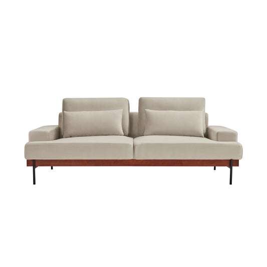 Monet - Mid-Century Modern Velvet Sofa - Premium Stationary Sofas from Armen Living - Just $1825! Shop now at brett interiors