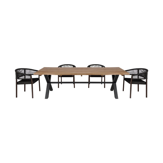 Glendora Doris - Outdoor Patio Live Edge Dining Set - Premium 5 Piece Outdoor Sets from Armen Living - Just $3965! Shop now at brett interiors