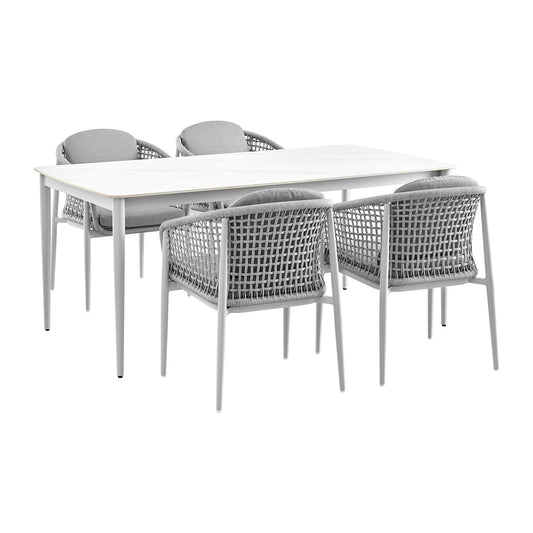Rhodes - Outdoor Patio Dining Set - Premium 5 Piece Outdoor Sets from Armen Living - Just $4190! Shop now at brett interiors