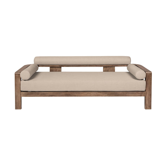 Relic - Outdoor Patio Sofa - Weathered Eucalyptus / Taupe - Premium Sofas from Armen Living - Just $2395! Shop now at brett interiors