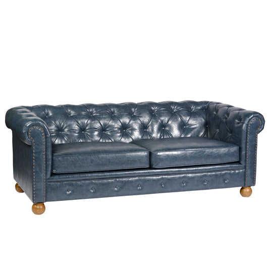 Winston - Sofa - Antique Blue - Premium Stationary Sofas from Armen Living - Just $2130! Shop now at brett interiors