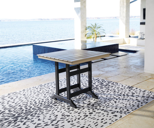 Fairen Trail - Black / Driftwood - Square Counter Tbl W/Umb Opt - Premium Dining Tables from Signature Design by Ashley® - Just $1010.63! Shop now at brett interiors