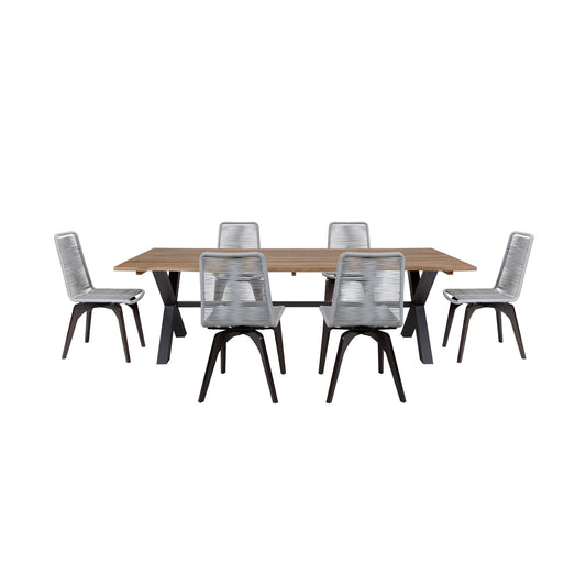 Glendora Island - Outdoor Patio Live Edge Dining Set - Premium 5 Piece Outdoor Sets from Armen Living - Just $3355! Shop now at brett interiors