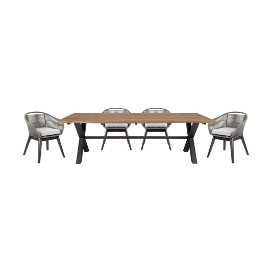 Glendora Tutti Frutti - Outdoor Patio Live Edge Dining Set - Premium 5 Piece Outdoor Sets from Armen Living - Just $4345! Shop now at brett interiors