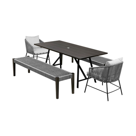 Frinton And Calica And Camino - Outdoor Dining Set - Premium 5 Piece Outdoor Sets from Armen Living - Just $4292.50! Shop now at brett interiors