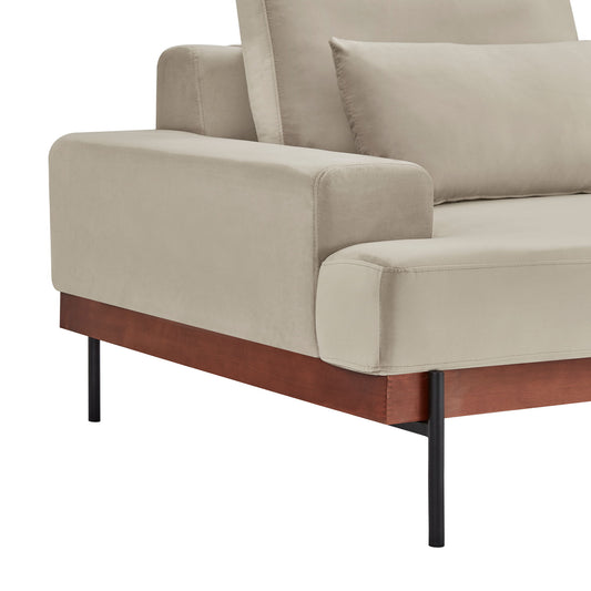 Monet - Mid-Century Modern Velvet Sofa - Premium Stationary Sofas from Armen Living - Just $1825! Shop now at brett interiors