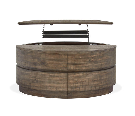 Baisden - Round Lift Top Cocktail Table With Casters - Tobacco - Premium Cocktail Tables from Magnussen Furniture - Just $1109! Shop now at brett interiors
