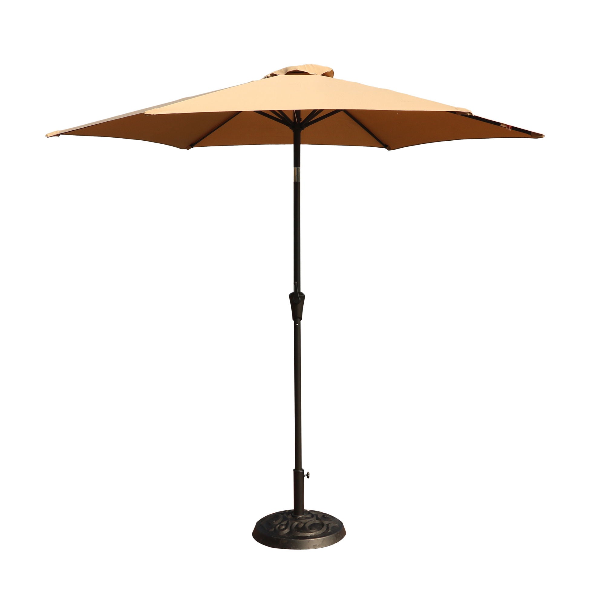 8.8' Outdoor Aluminum Patio Umbrella, Market Umbrella With 33 Pounds Round Resin Umbrella Base Lift - Premium Umbrellas & Canopies from Gather Craft - Just $203! Shop now at brett interiors
