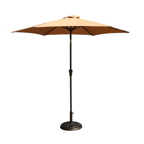 8.8' Outdoor Aluminum Patio Umbrella, Market Umbrella With 33 Pounds Round Resin Umbrella Base Lift - Premium Umbrellas & Canopies from Gather Craft - Just $203! Shop now at brett interiors