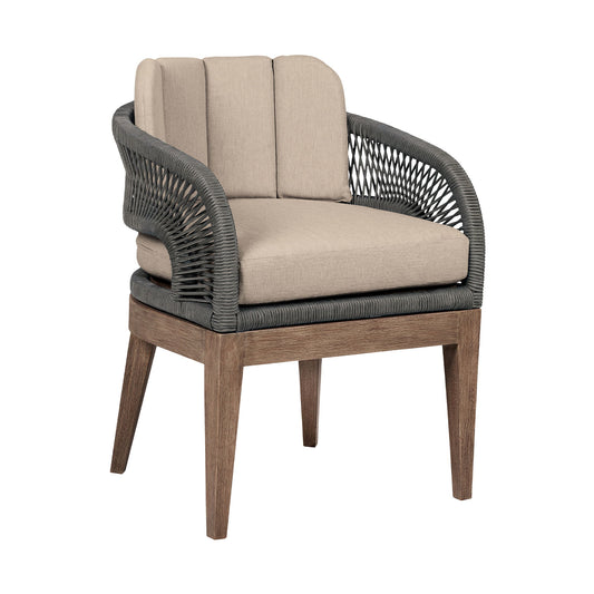 Orbit - Outdoor Patio 5 Piece Dining Set - Weathered Eucalyptus / Taupe - Premium 5 Piece Outdoor Sets from Armen Living - Just $4547.50! Shop now at brett interiors
