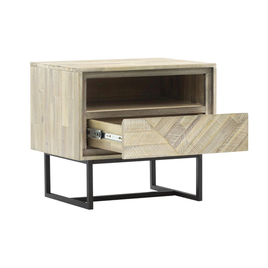 Peridot - 1 Drawer Nightstand - Natural Acacia - Premium Accent Nightstands from Armen Living - Just $500! Shop now at brett interiors