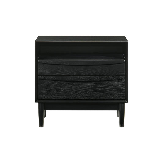 Artemio - 2 Drawer Wooden Nightstand With Shelf - Premium Accent Nightstands from Armen Living - Just $432.50! Shop now at brett interiors