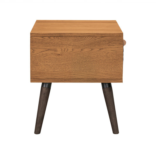 Coco - Rustic Single Drawer Oak Nightstand - Black - Premium Accent Nightstands from Armen Living - Just $425! Shop now at brett interiors