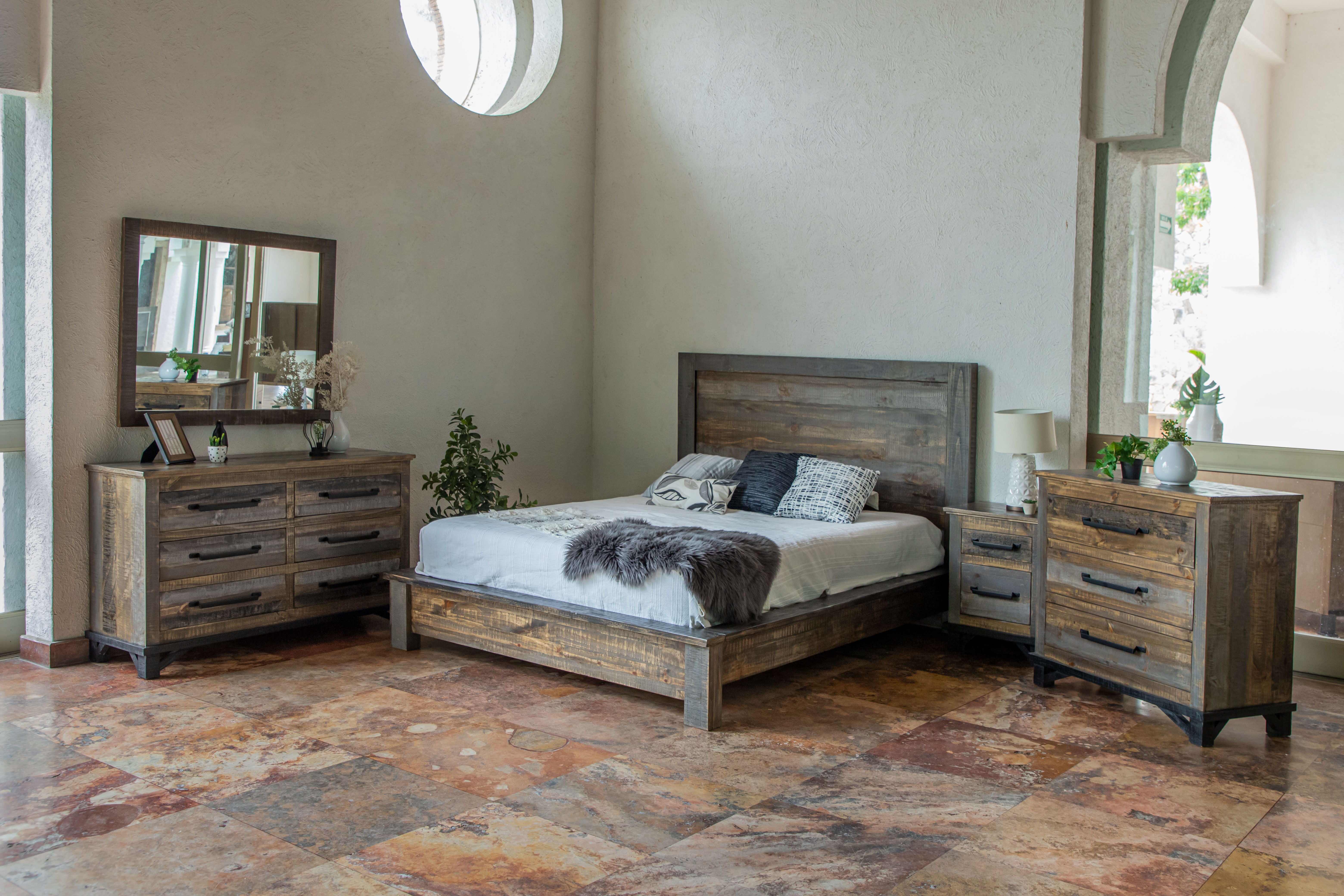 Loft Brown - Nightstand - Two Tone Gray / Brown - Premium Accent Nightstands from International Furniture Direct - Just $387.50! Shop now at brett interiors
