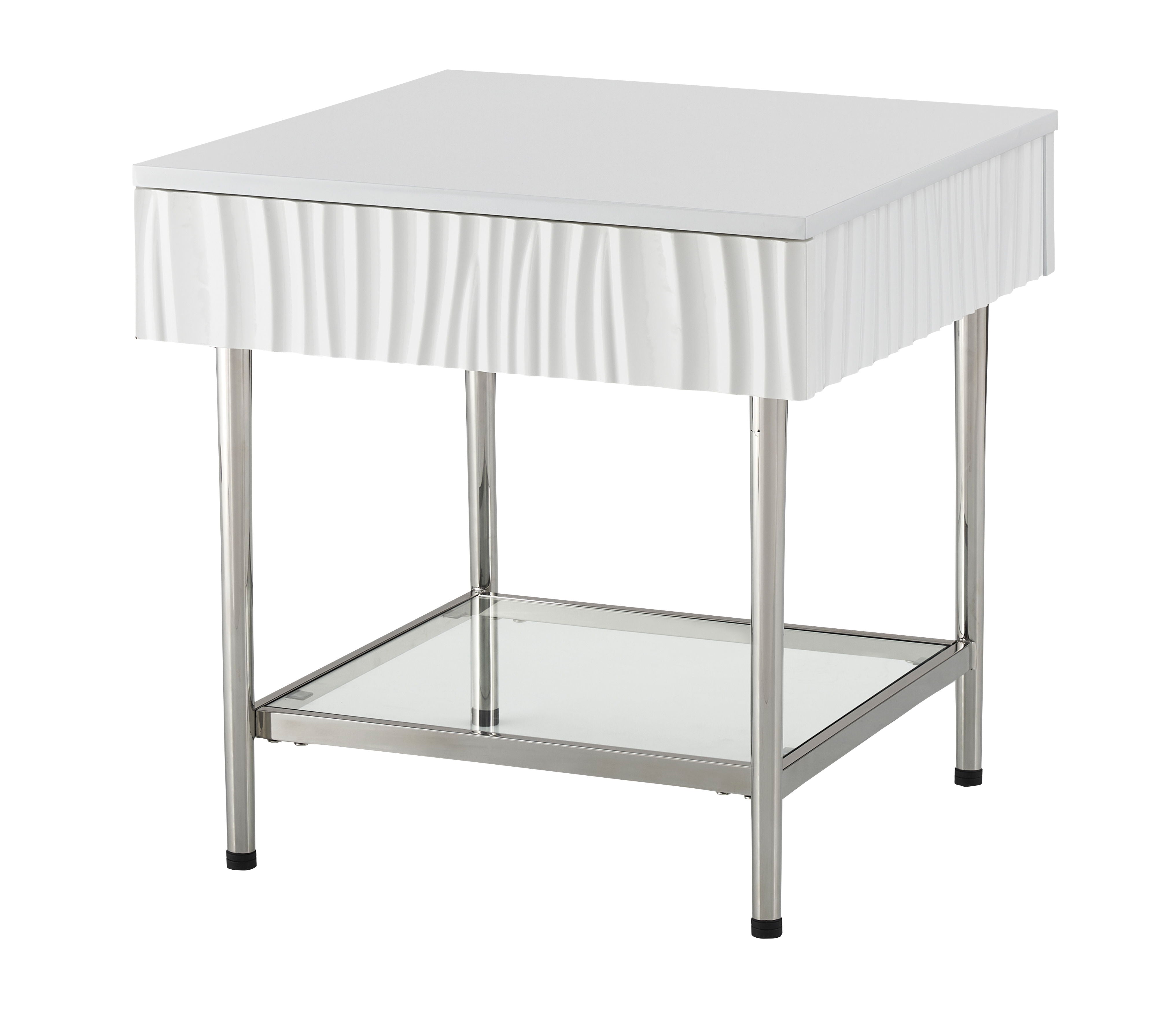 Waves - One Drawer End Table - Glossy White - Premium End Tables from Coast2Coast Home - Just $2310! Shop now at brett interiors