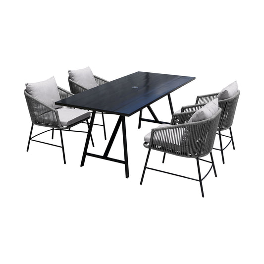 Frinton And Calica - Dining Set - Premium 5 Piece Outdoor Sets from Armen Living - Just $3332.50! Shop now at brett interiors