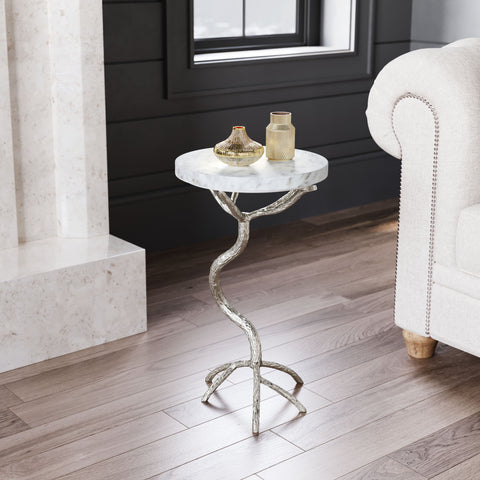 Joel - Side Table - White / Silver - Premium Chair Side Tables from Zuo Modern - Just $650! Shop now at brett interiors