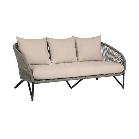 Benicia - Outdoor Patio 4 Piece Conversation Set - Weathered Eucalyptus / Taupe - Premium 4 Piece Outdoor Sets from Armen Living - Just $4600! Shop now at brett interiors