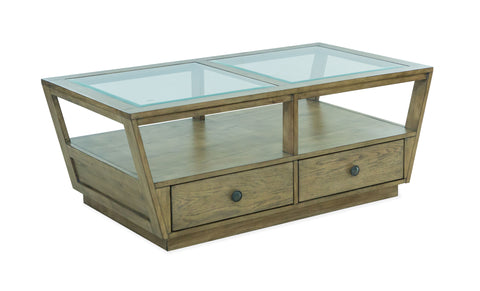 Hardison - Rectangular Cocktail Table With Casters - Warm Stone - Premium Cocktail Tables from Magnussen Furniture - Just $809! Shop now at brett interiors