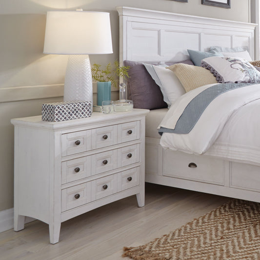 Heron Cove - Relaxed Traditional Chalk White Three Drawer Nightstand - Chalk White - Premium Accent Nightstands from Magnussen Furniture - Just $549! Shop now at brett interiors