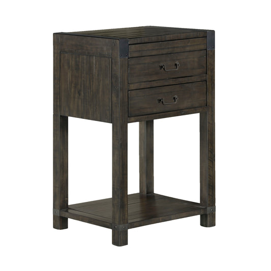 Abington - 2 Drawer Open Nightstand - Weathered Charcoal - Premium Accent Nightstands from Magnussen Furniture - Just $659! Shop now at brett interiors