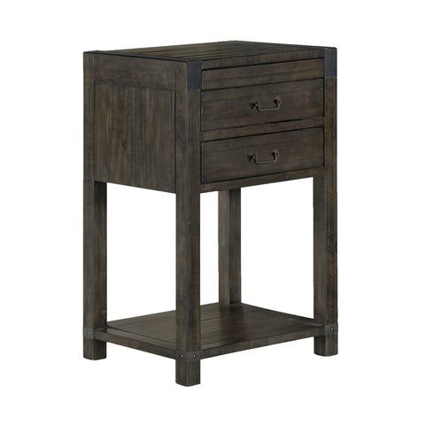 Abington - 2 Drawer Open Nightstand - Weathered Charcoal - Premium Accent Nightstands from Magnussen Furniture - Just $659! Shop now at brett interiors