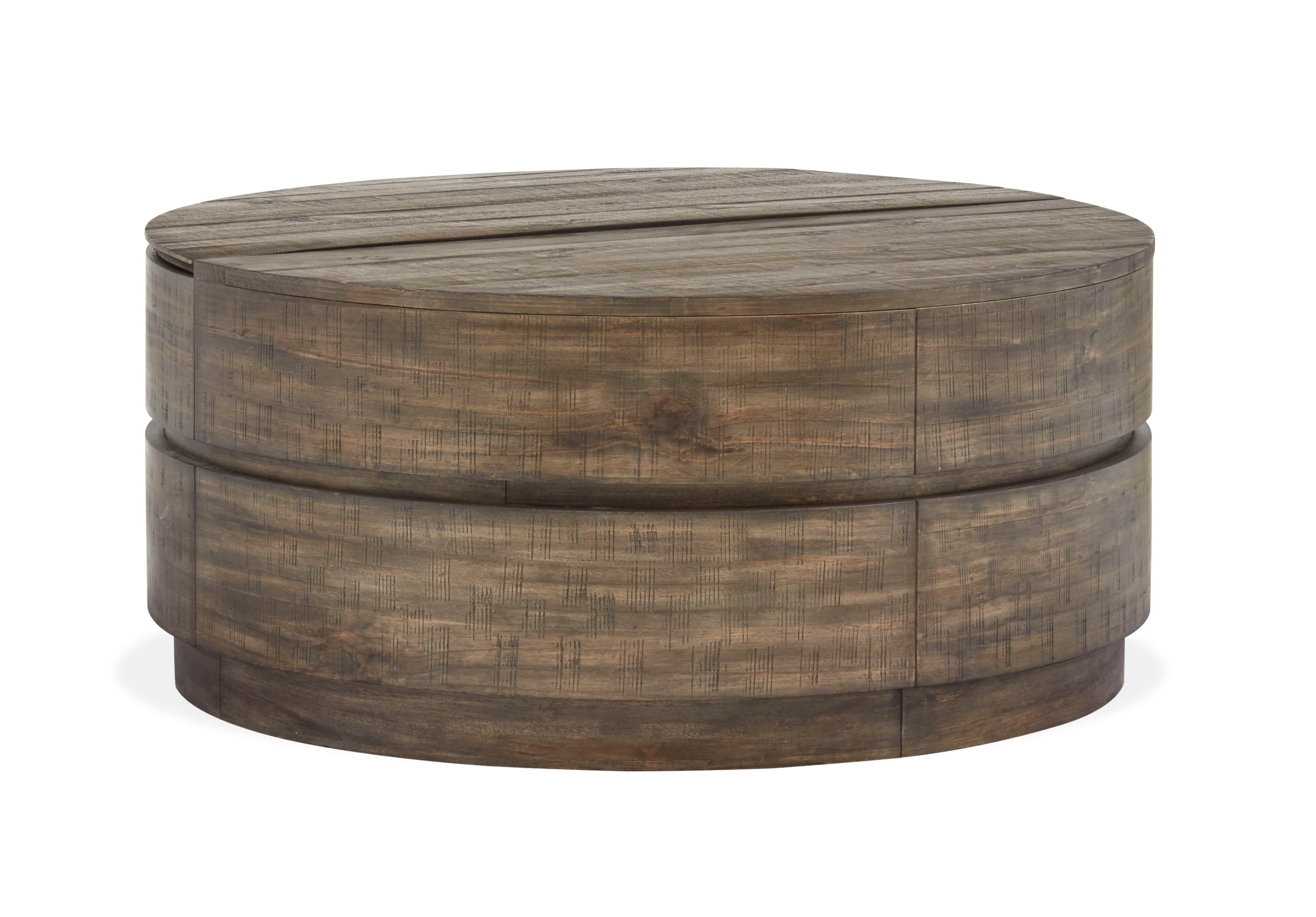Baisden - Round Lift Top Cocktail Table With Casters - Tobacco - Premium Cocktail Tables from Magnussen Furniture - Just $1109! Shop now at brett interiors