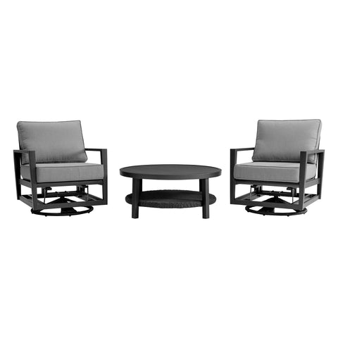 Cayman - Aluminum Outdoor Seating Set With Cushion - Premium 3 Piece Outdoor Sets from Armen Living - Just $3835! Shop now at brett interiors