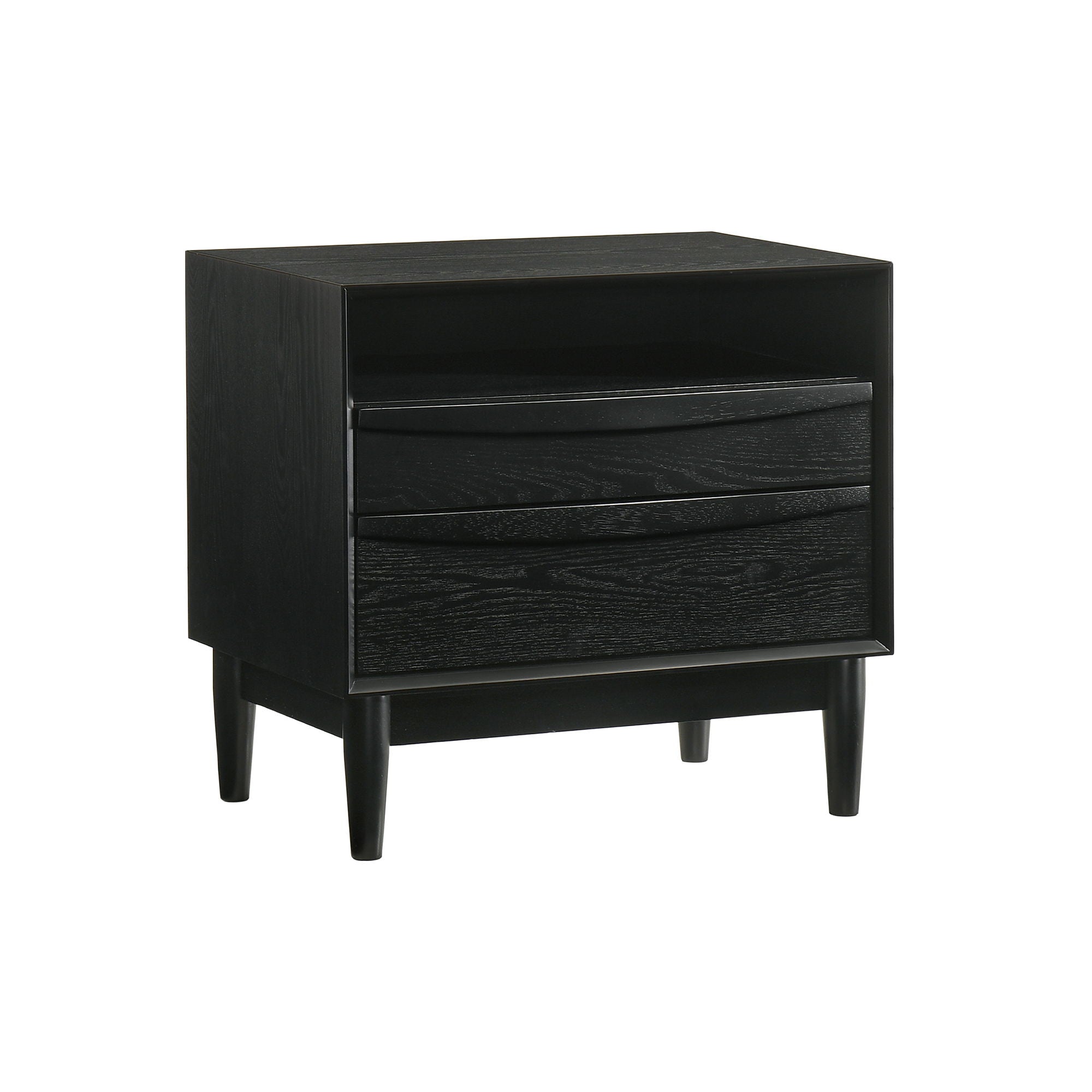 Artemio - 2 Drawer Wooden Nightstand With Shelf - Premium Accent Nightstands from Armen Living - Just $432.50! Shop now at brett interiors