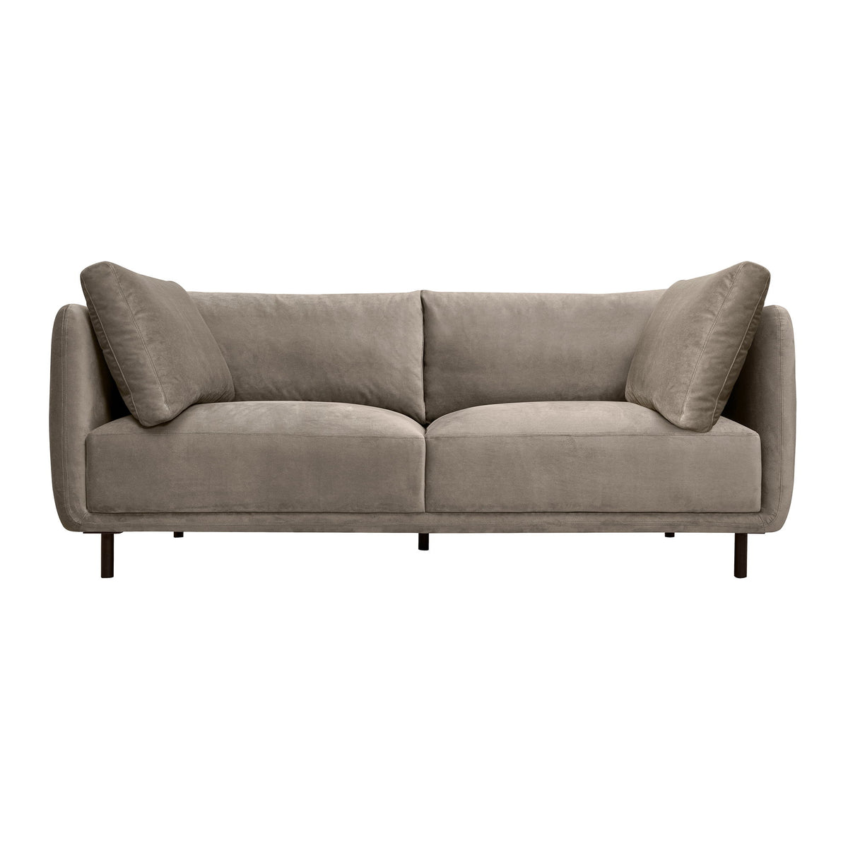 Serenity - 79" Fabric Sofa With Black Metal Legs - Premium Stationary Sofas from Armen Living - Just $1752.50! Shop now at brett interiors